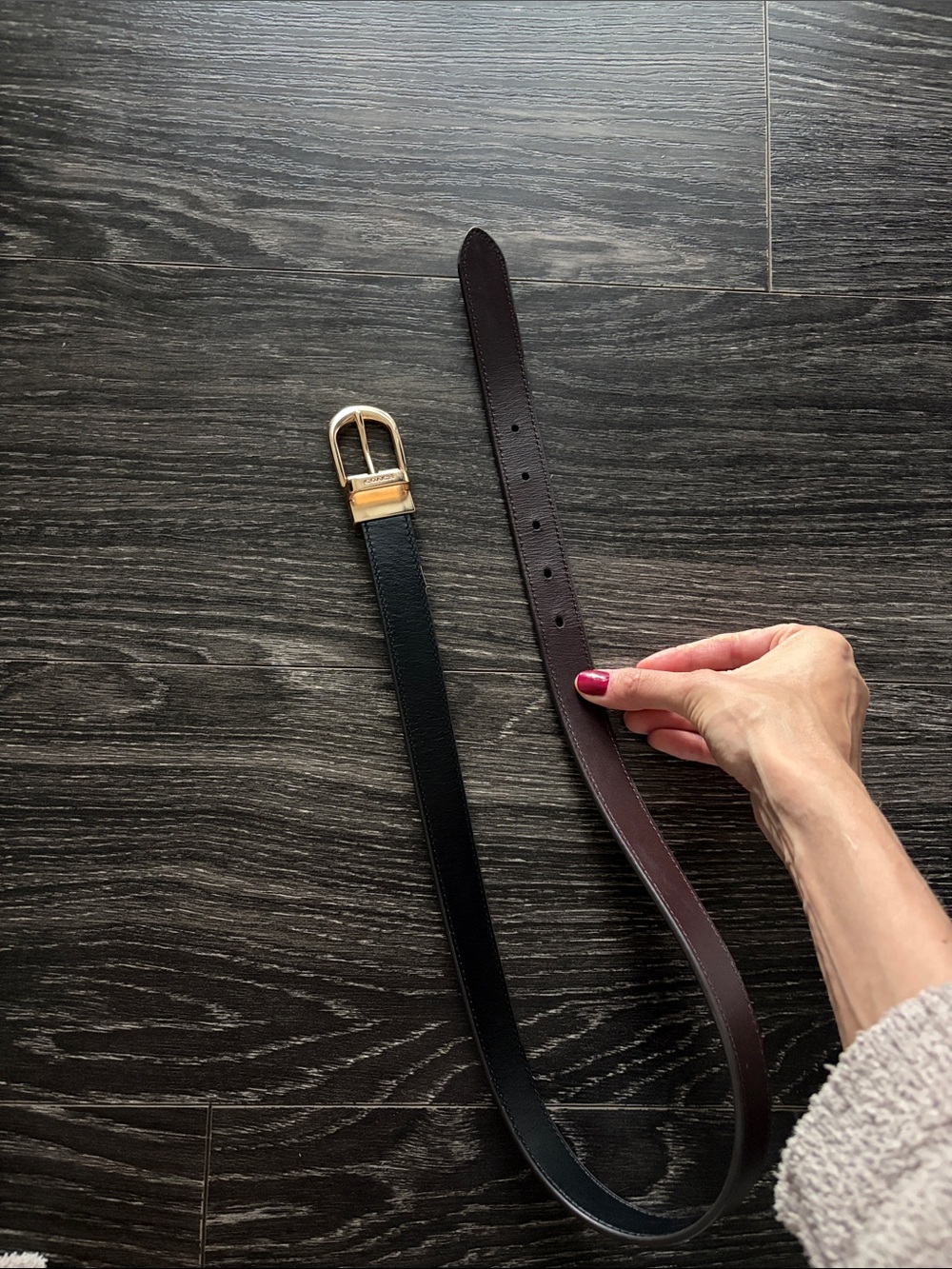 Coach two sided leather belt